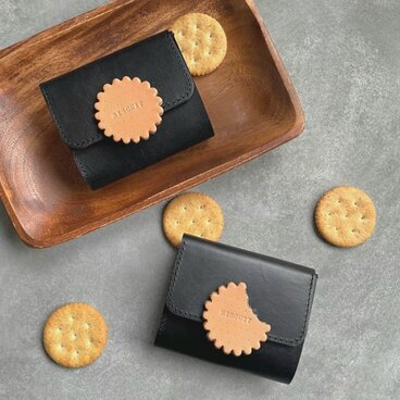◆レトロなビスケットが可愛い癒し系財布◆　レディース　メンズ　お札が折れない　ミニ財布　プレゼント　ギフト　ペア　コンパクト財布