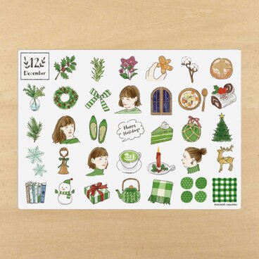 マスキングシート　季節のモチーフ　12月