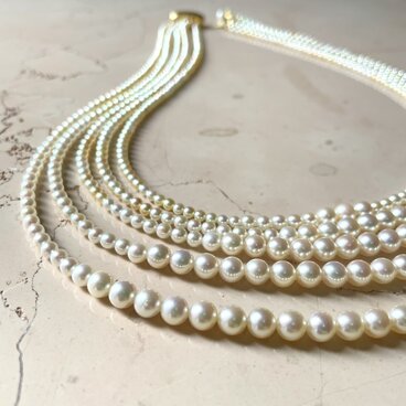 五連 アコヤベビーパールのネックレス