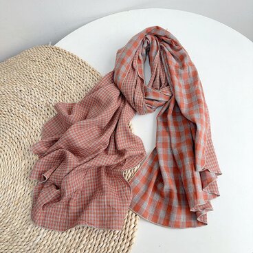 春 夏 秋  綿 チェックストール 母の日ギフト 敬老の日