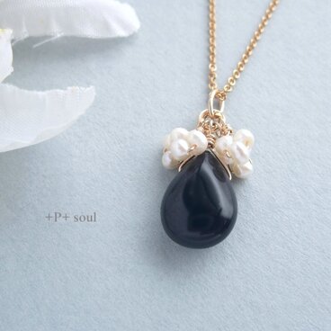 14kgf 真珠冠モリオンネックレストップ 【MO-232NT】