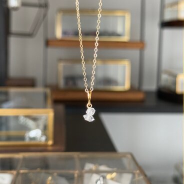 【4月誕生石】心を整えるスキンジュエリー。ハーキマーダイヤモンド・ネックレス K14GF｜自分磨きのお守りに