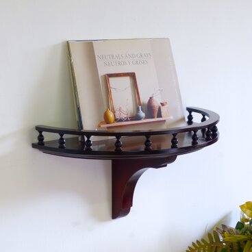 半円形シェルフ（ダークブラウン）