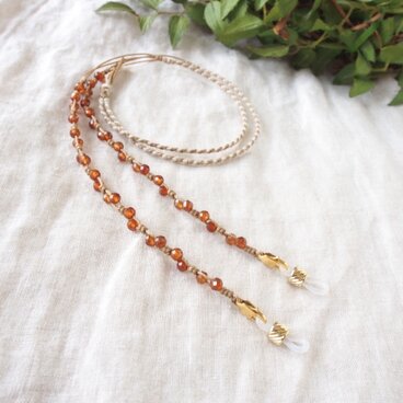 Zigzag Glasses Strap（ヘソナイトガーネット）