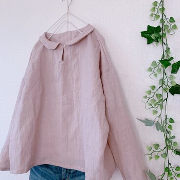 リネン丸襟プルオーバー