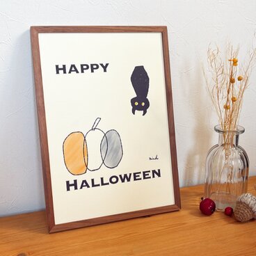 【ハロウィン】コウモリのハロウィンポスター＊インテリア＊ポスター＊秋