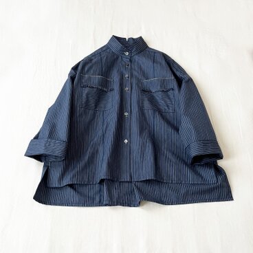 ヴィンテージキモノ de ノッチドスタンドカラー・オーバーシャツジャケット