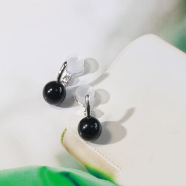 オニキスのイヤリング（シルバー・SV925）