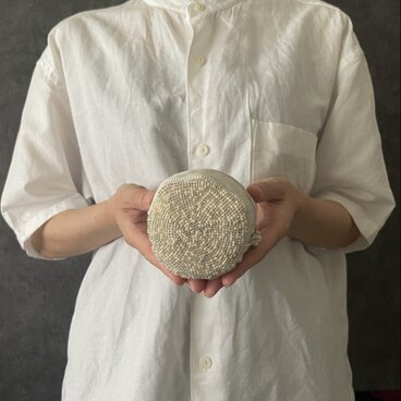 エンゼルフードケーキ〜ビーズのコロンとポーチ・ホワイト