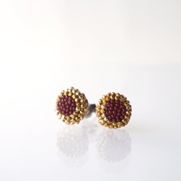 【tiny-gold metal×red】ピアス