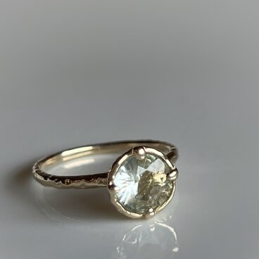 アクアマリンサンストーン　リング / k10