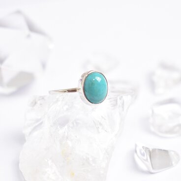 水色ターコイズのシルバーリング　シルバー925　天然石　指輪
