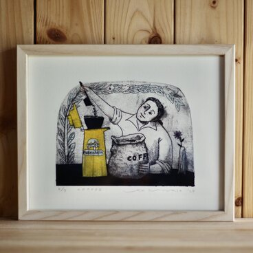 「COFFEE」紙版画