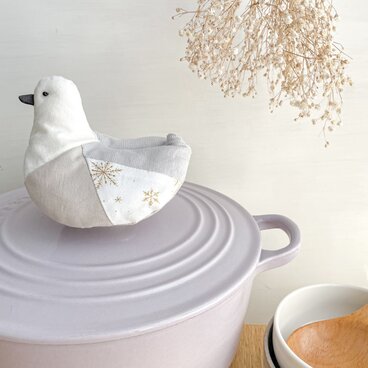 小鳥の鍋つかみ＊癒しのグレー