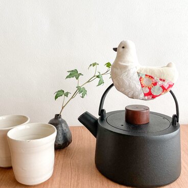 小鳥の鍋つかみ＊華やぎの赤