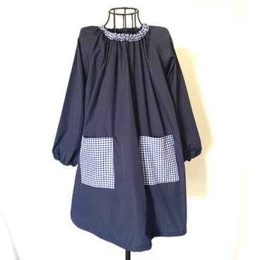 スモック120〜155 紺×ブルーギンガム