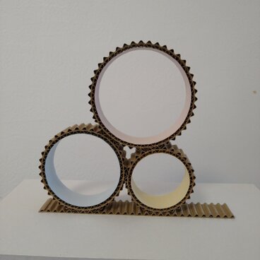 D－ring(パステル）　段ボール　ペーパークラフト