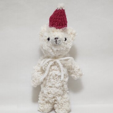 クリスマス 白くま(あみぐるみ)