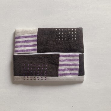 ポケットティッシュカバー　purple&brown