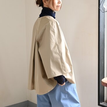 ストレッチコットンジャケット：ライトベージュ