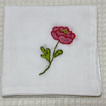 手刺繍ハンカチ（薔薇 ）