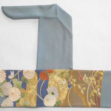 弓巻き　グレー色留 　秋草