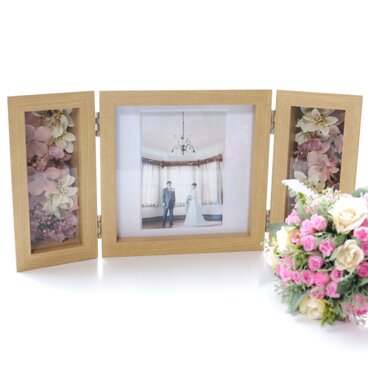 フォトフレーム両開き版　ピンクの紫陽花