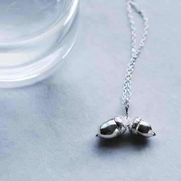 2粒 どんぐり ネックレス シルバー925