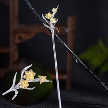 水仙の花のかんざし - 伝統的な美しさと現代的な感性が見事に調和　K186