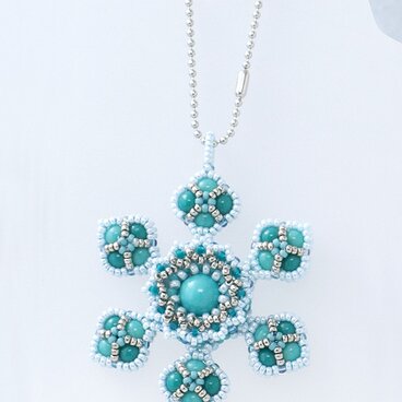 スノーフレークバッグチャーム・ターコイズ・382-2