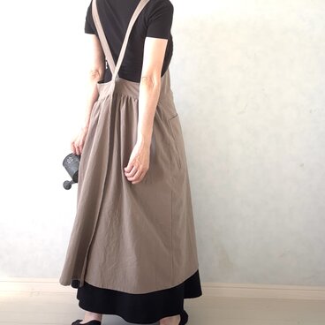 ふんわりエアリー　ヴィンテージソフト加工　クロスエプロン