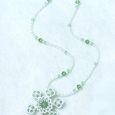スノーフレークネックレス・ペールミント・382-2