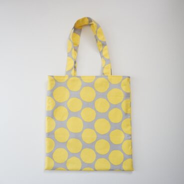 フラットトートバッグ　肩かけ　イエローサークル