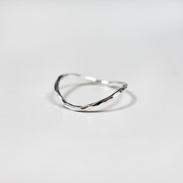 シルバーウェーブプレーンリング 1.2mm幅 槌目｜FA-1003