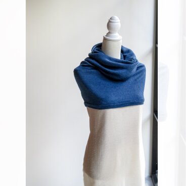 天然藍染：アルパカ スヌード・S　深縹