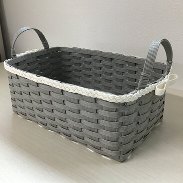 リボン付き小物入れ　グレー