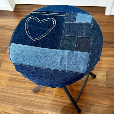 スツールカバー★椅子カバー★丸椅子カバー★デニムリメイク  ニトリ　ボンベイ