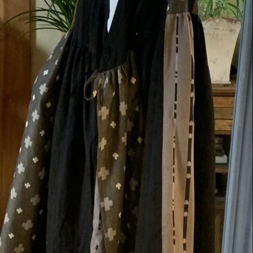 T様専用　　久留米絣と紬反物パッチワークカシュクールワンピース