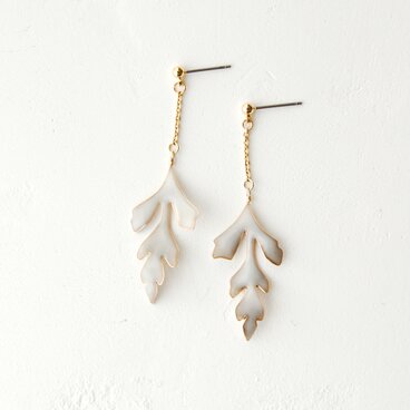 Frosty Leaf Earrings