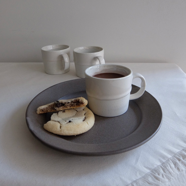 Drop mug ホワイト×ホワイト 美濃焼マグカップ