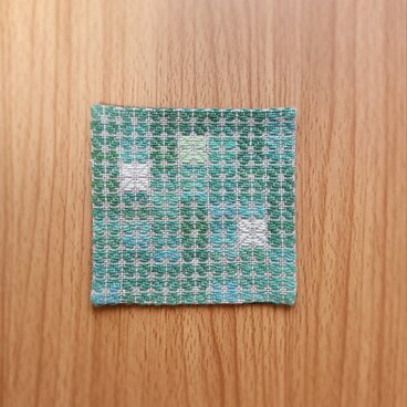 コースター　四ツ葉　緑ムラ染め②