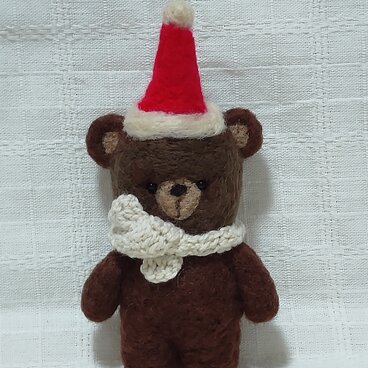 クリスマス ベア (羊毛フェルト)