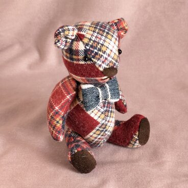 可愛いテディベア（パッチワーク柄）