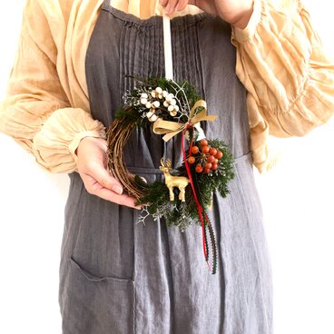 【冬の森のリース】　S　トナカイ