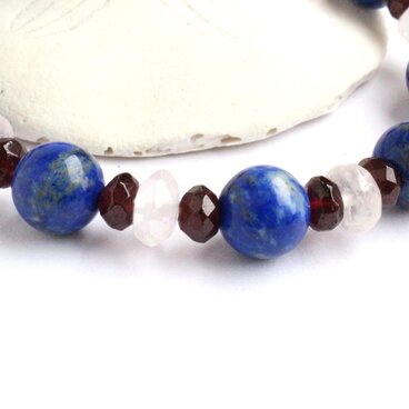 ラピスラズリ×ガーネット×ローズクォーツ　ブレスレット