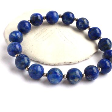 ラピスラズリ×メタルビーズ　ブレスレット