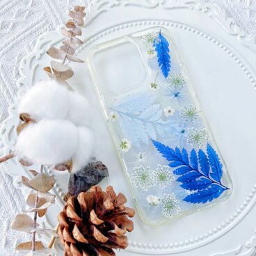 紫陽花（あじさい）押し花スマホケース、全機種対応、iFace風、手帳型、iPhone全機種対応、Android全機種対応