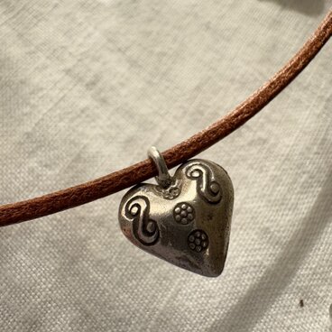 カレンシルバーネックレス　ハートぷっくり　50cm