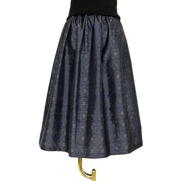 大島紬リメイク＊タックスカート