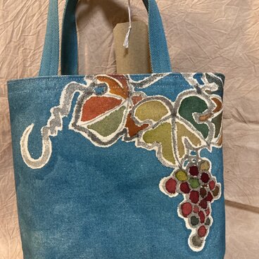 手描き染めのかばん　葡萄